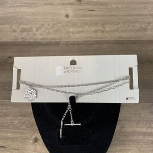 Freedom At Topshop Pendant Chain Necklace Choker Silver Plated Charm